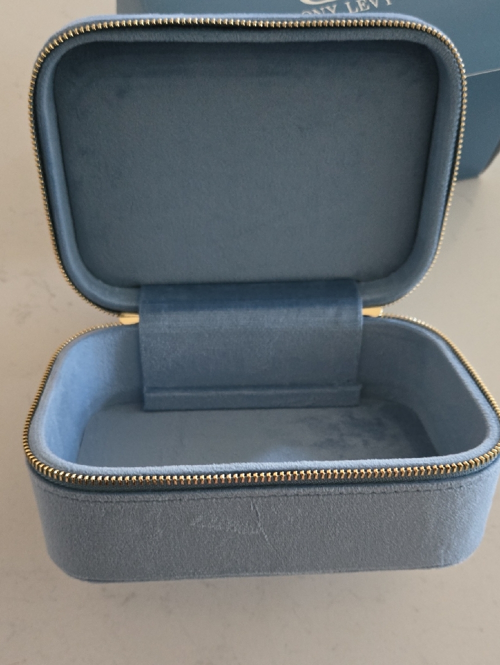 New In Box Bony Levy Blue Travel Jewelry Box Case Zipper Jewelry Storage Box - Picture 9 of 9